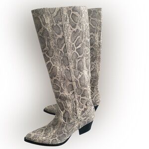 ZARA Snake Print Western Boots
